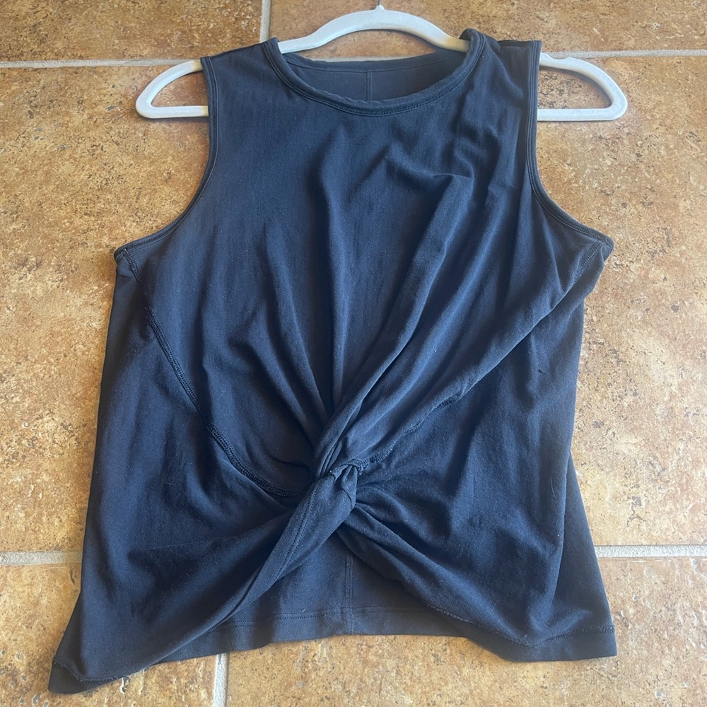 Lululemon Black Sleeveless Twist Front Top